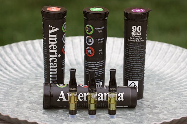 Americanna brand cannabis oil vape cartridges